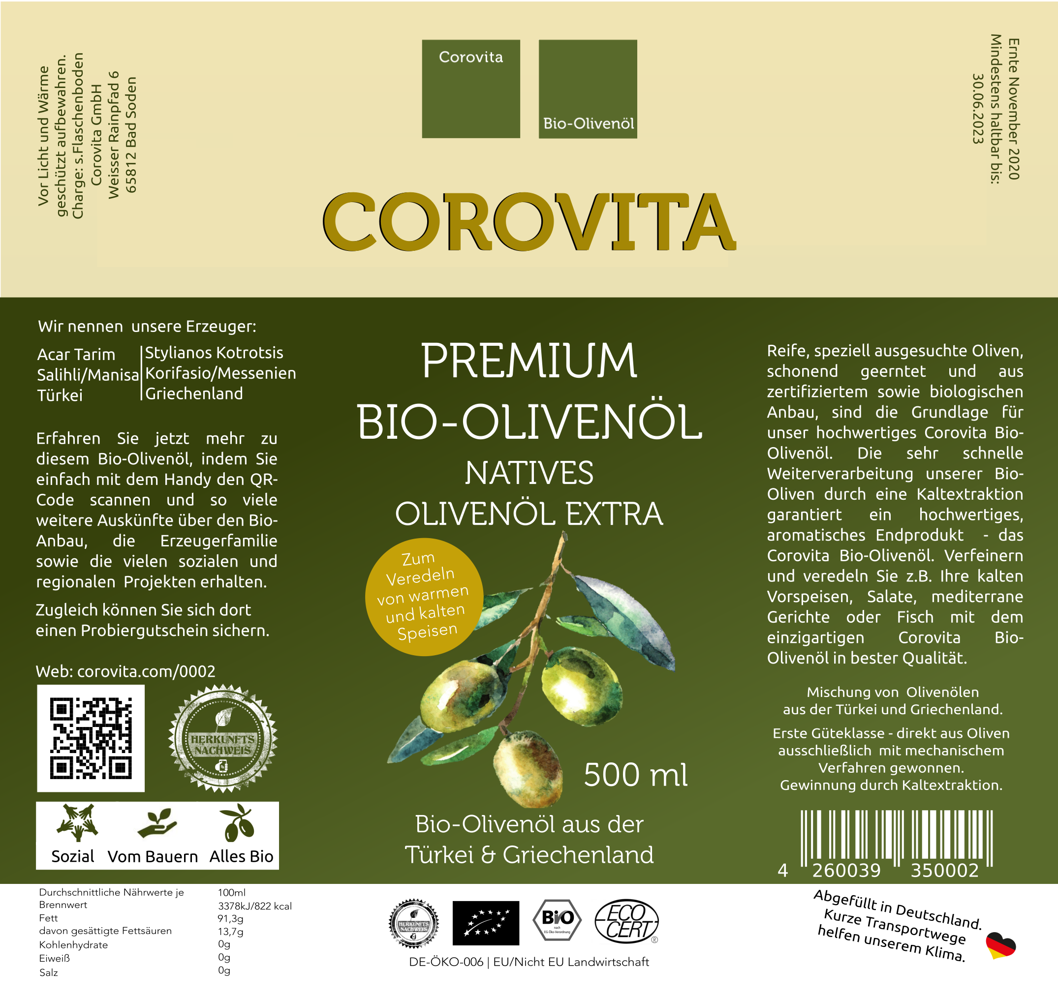 Bio-Olivenöl aus Türkei & Griechenland
